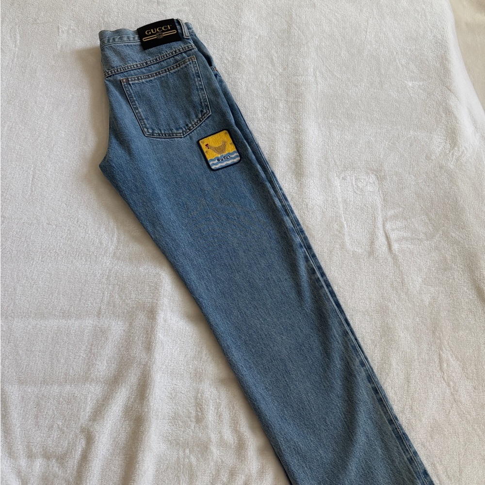 Gucci Light Blue Denim Jeans with Patch size 32